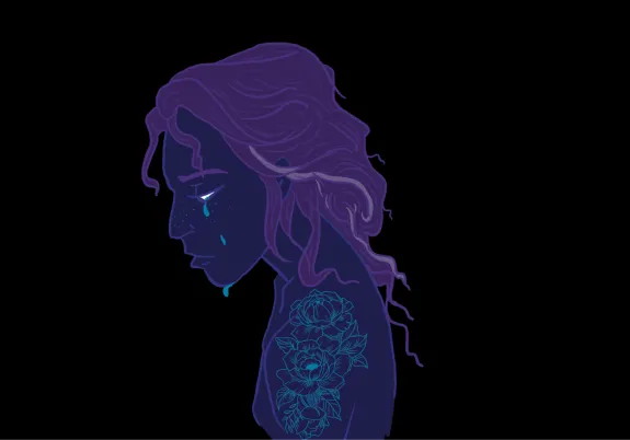 illustration of a person crying